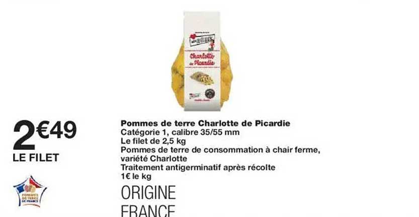 Pommes de terre Charlotte de Picardie