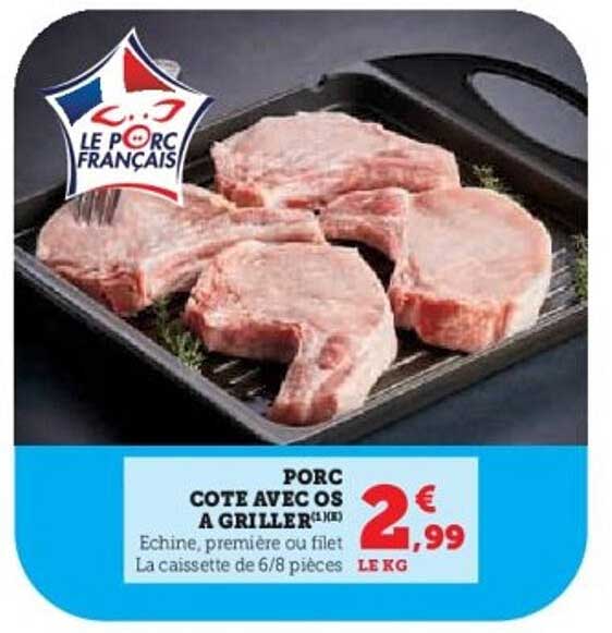PORC COTE AVEC OS A GRILLER