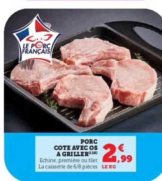 PORC COTE AVEC OS A GRILLER