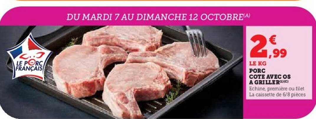 PORC COTE AVEC OS A GRILLER