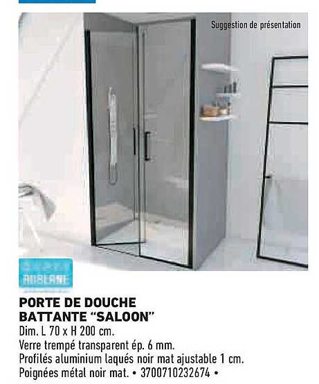 PORTE DE DOUCHE BATTANTE “SALOON”