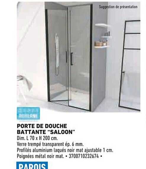 PORTE DE DOUCHE BATTANTE “SALOON”