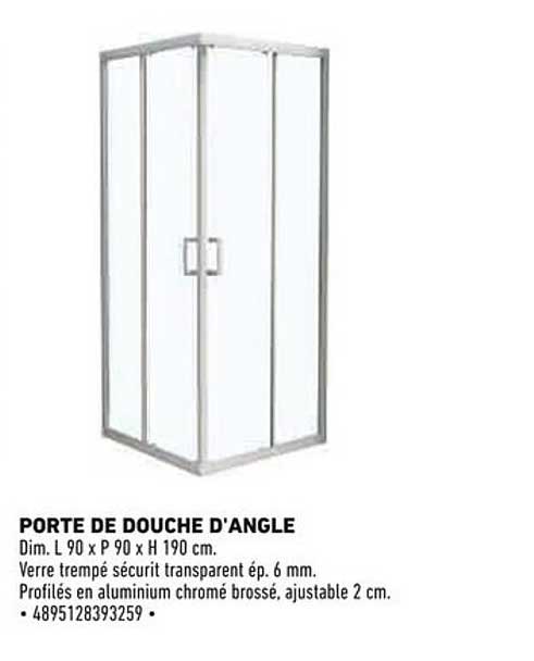PORTE DE DOUCHE D'ANGLE