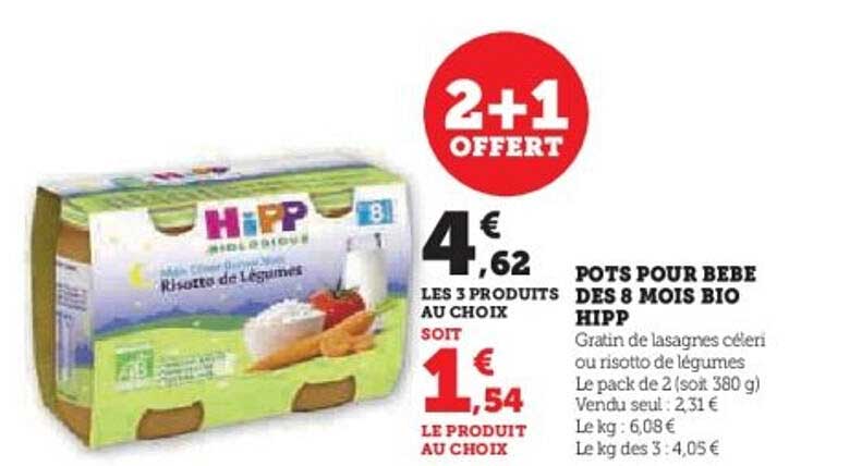 POTS POUR BEBE DES 8 MOIS BIO HIP