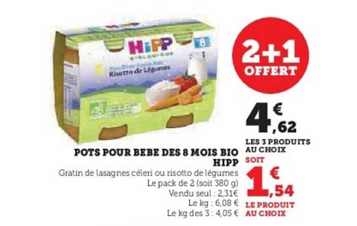 POTS POUR BEBE DES 8 MOIS BIO HIPPC