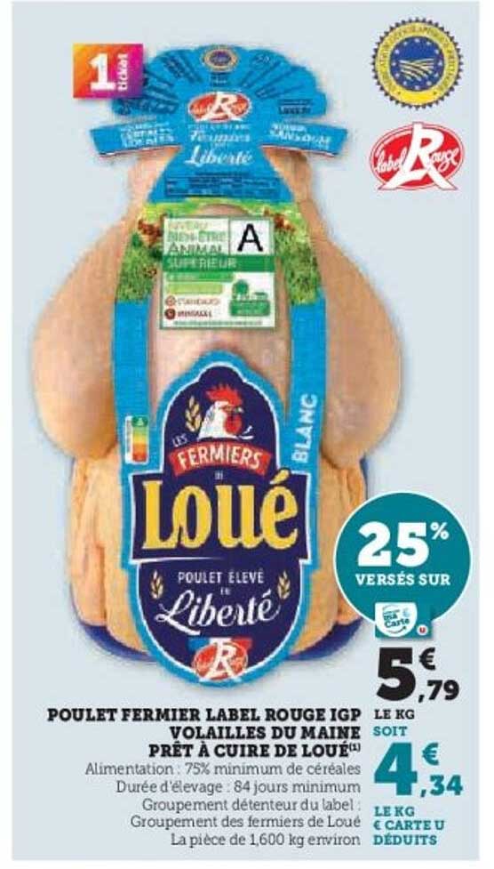 POULET FERMIER LABEL ROUGE IGP VOLAILLES DU MAINE PRÊT À CUISER DE LOUE