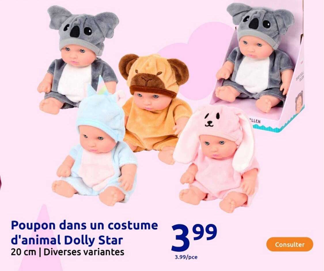 Poupons dans un costume d'animal Dolly Star