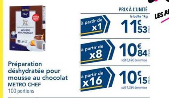 Préparation déshydratée pour mousse au chocolat METRO CHEF