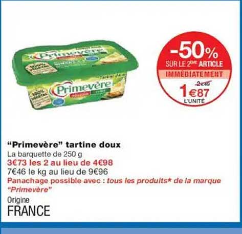 "Primevère" tartine doux