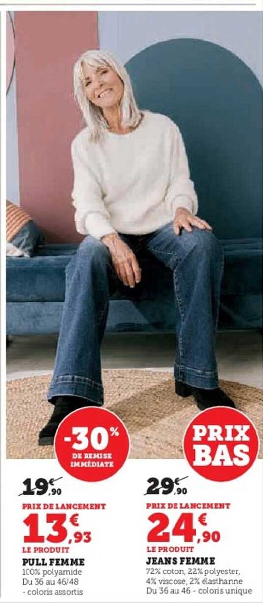 PROMO PULL FEMME ET JEANS FEMME