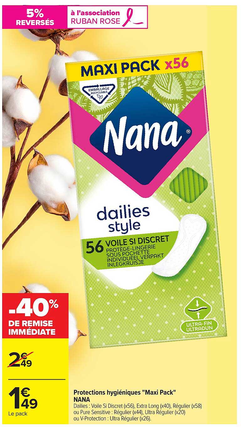 Protections hygiéniques "Maxi Pack" NANA