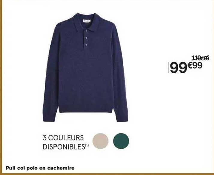 Pull col polo en cachemire