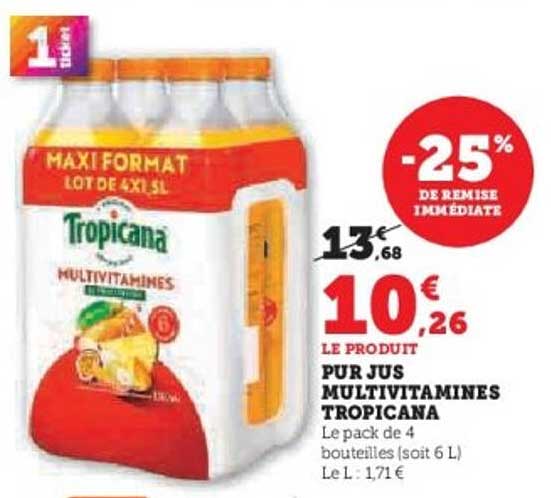 PUR JUS MULTIVITAMINES TROPICANA