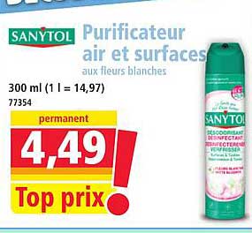 Purificateur air et surfaces aux fleurs blanches