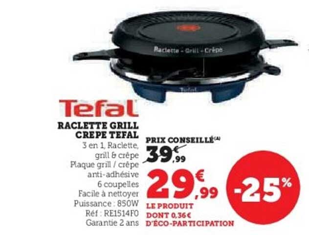 Raclette Grill Crêpe Tefal
