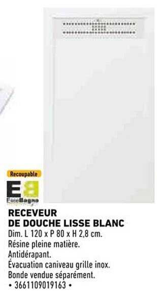 RECEVEUR DE DOUCHE LISSE BLANC