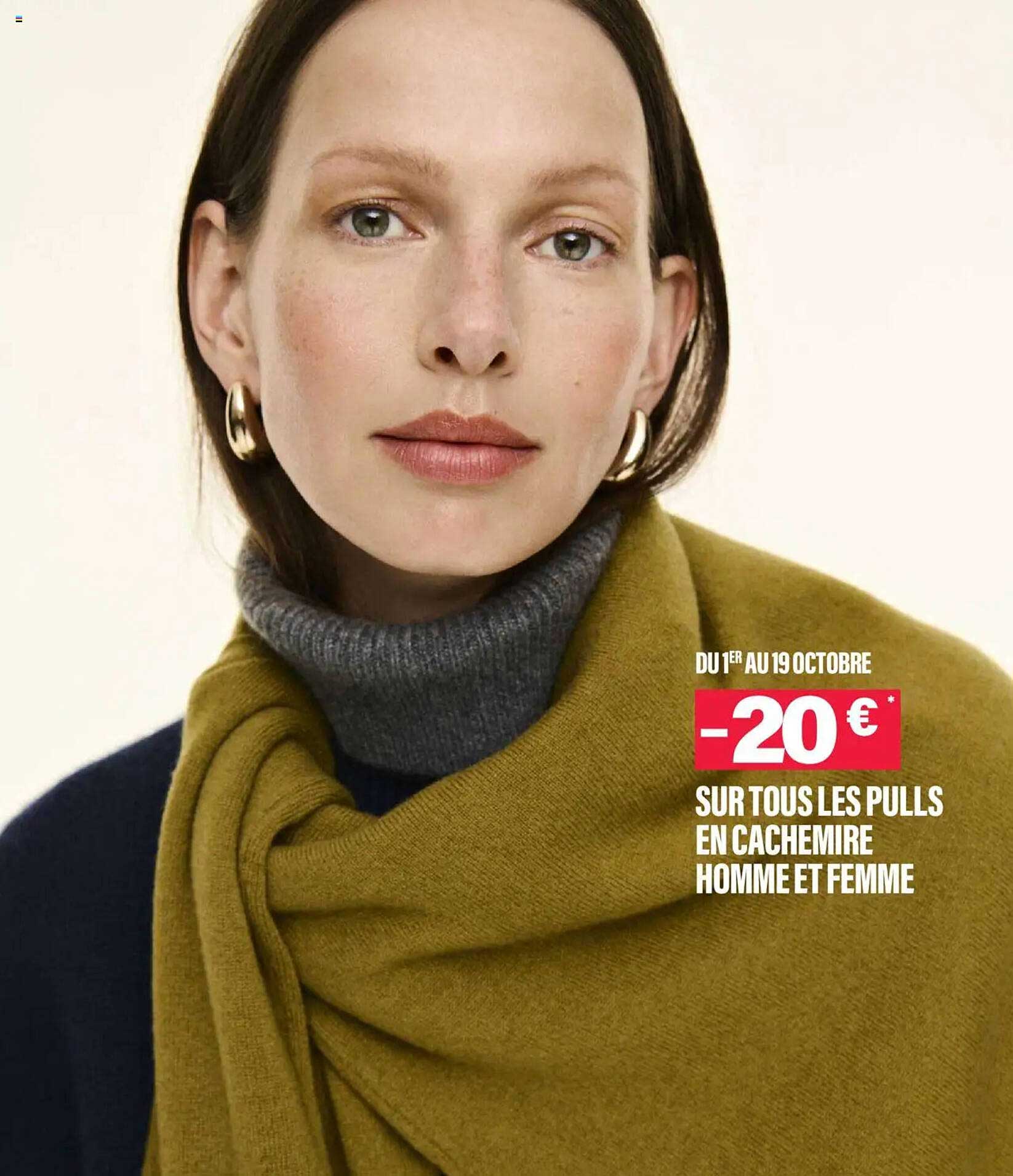 Réduction de 20 € sur tous les pulls en cachemire homme et femme