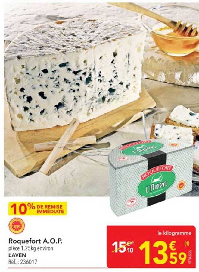 Roquefort A.O.P. pièce 1,25kg environ L'Avan