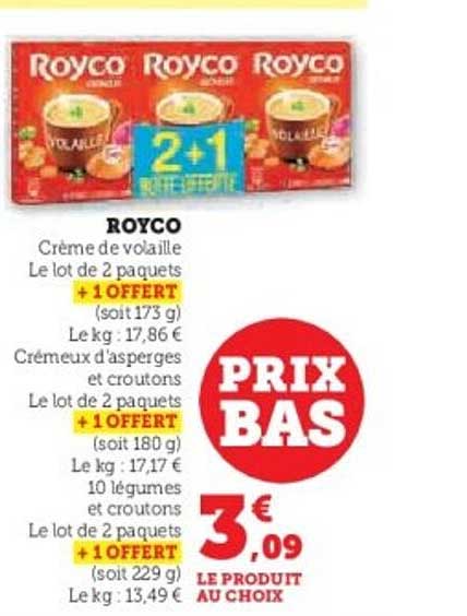 ROYCO Crème de volaille 2 paquets + 1 OFFERT