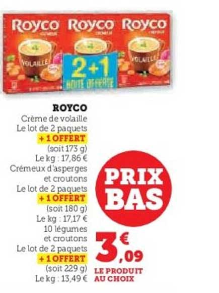 ROYCO Crème de volaille 2+1 OFFERT
