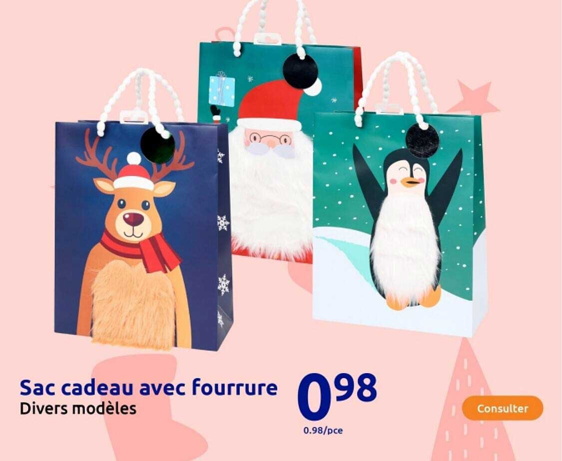 Sac cadeau avec fourrure