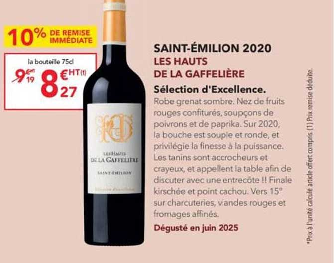 SAINT-ÉMILION 2020 LES HAUTS DE LA GAFFELIÈRE