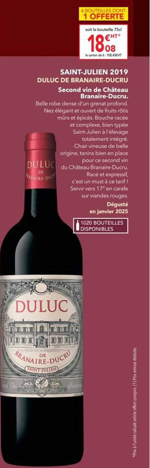 SAINT-JULIEN 2019 DULUC DE BRANAIRE-DUCRU