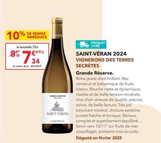 SAINT-VÉRAN 2024 VIGNERONS DES TERRES SECRÈTES