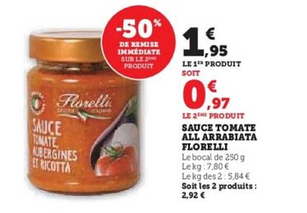SAUCE TOMATE ALL ARRABIATA FLORELLI