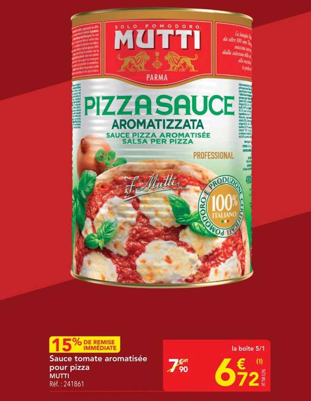 Sauce tomate aromatisée pour pizza MUTTI