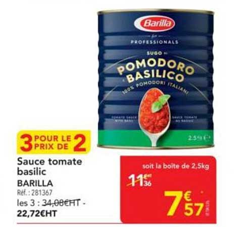 Sauce tomate basilic BARILLA