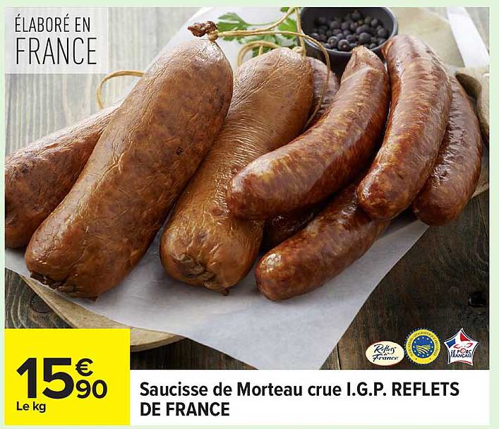 Saucisse de Morteau crue I.G.P. REFLETS DE FRANCE