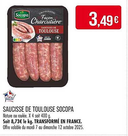 SAUCISSE DE TOULOUSE SOCOPA
