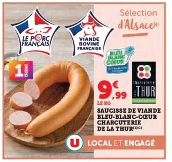 SAUCISSE DE VIANDE BLEU-BLANC-CŒUR CHARCUTERIE DE LA THUR