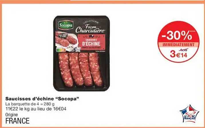Saucisses d’échine "Socopa"