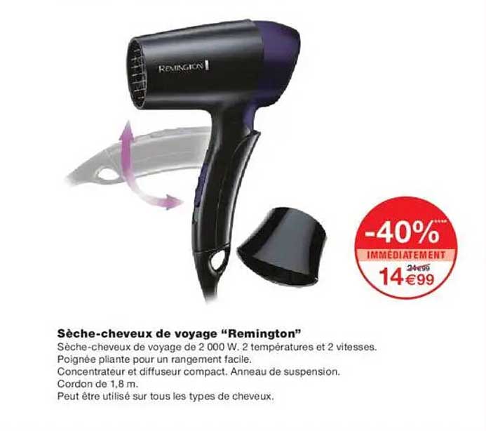 Sèche-cheveux de voyage “Remington”