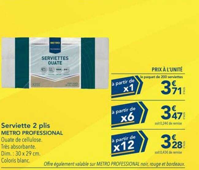Serviette 2 plis METRO PROFESSIONAL