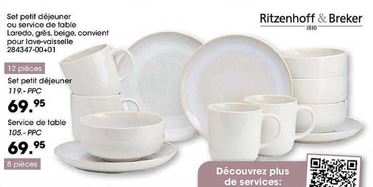 Set petit déjeuner ou service de table Laredo