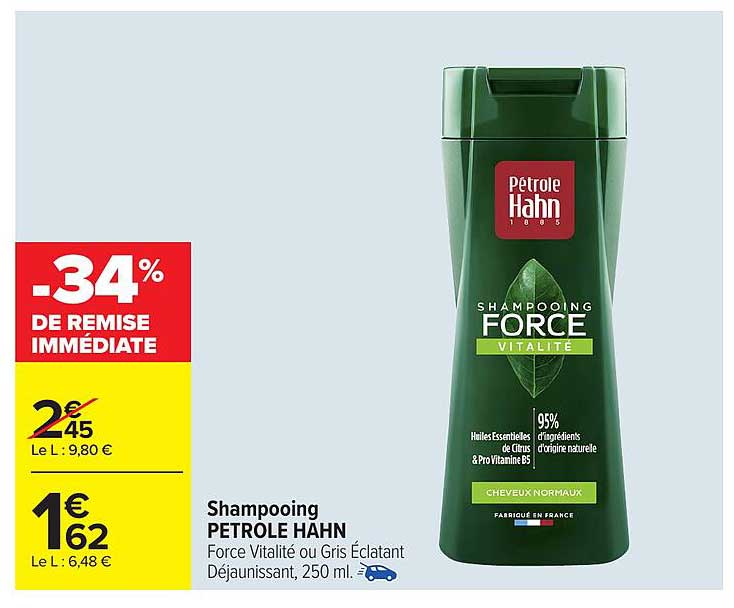Shampooing PETROLE HAHN Force Vitalité ou Gris Éclatant 250 ml