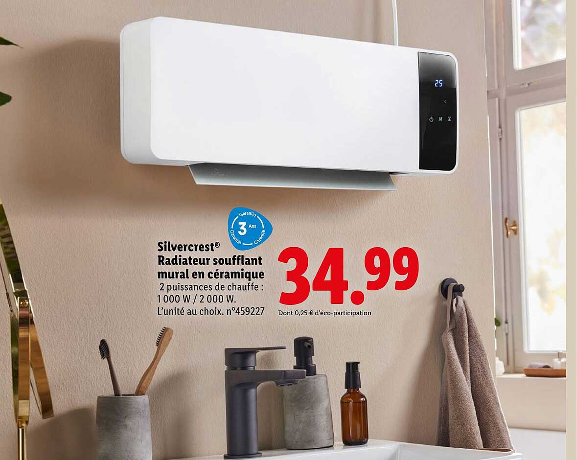 Silvercrest® Radiateur soufflant mural en céramique