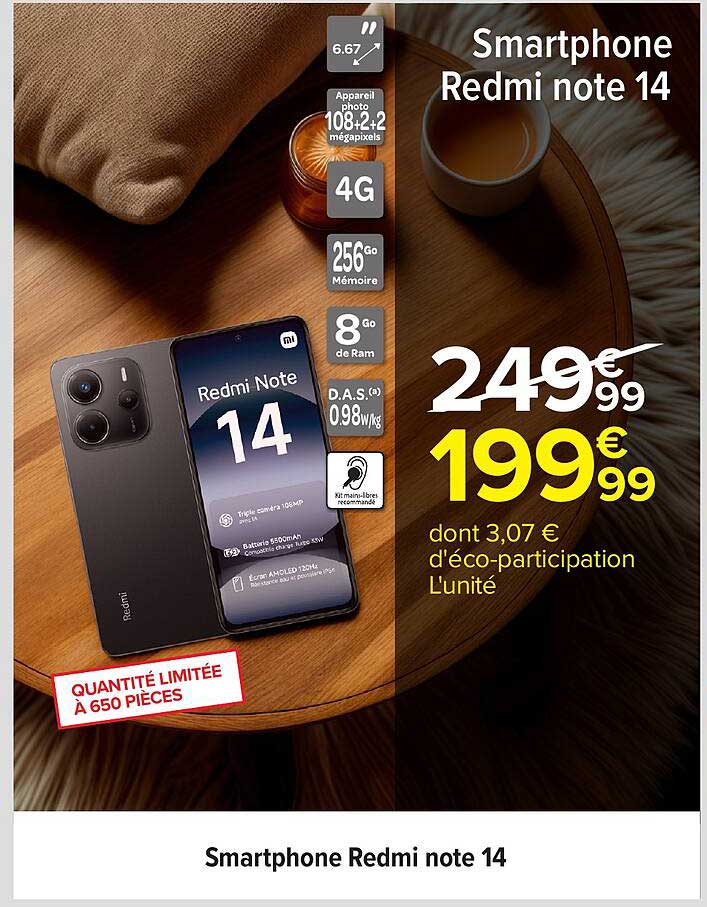 Smartphone Redmi note 14
