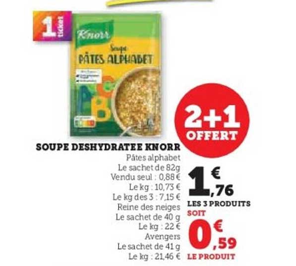 SOUPE DESHYDRATEE KNORR PÂTES ALPHABET