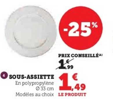Sous-assiette en polypropylène Ø 33 cm