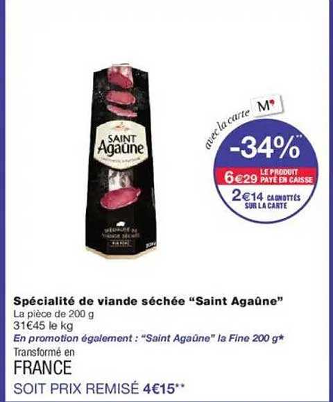 Spécialité de viande séchée “Saint Agaüne”