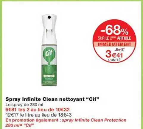 Spray Infinite Clean nettoyant "Cif"