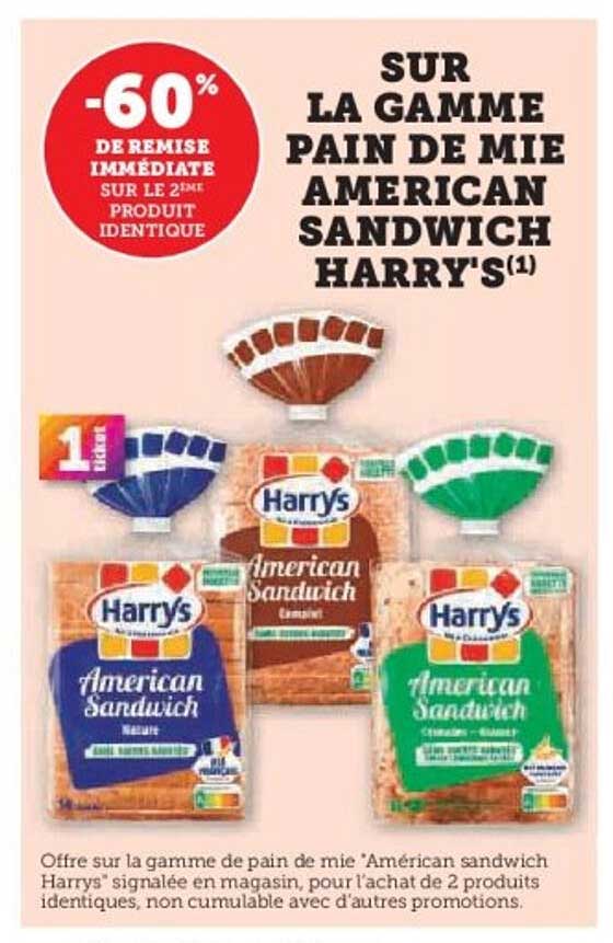 SUR LA GAMME PAIN DE MIE AMERICAN SANDWICH HARRY'S