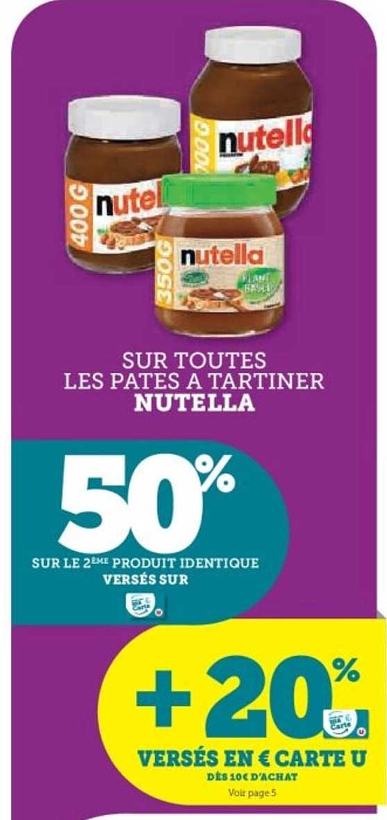 SUR TOUTES LES PATNES À TARTINER NUTELLA