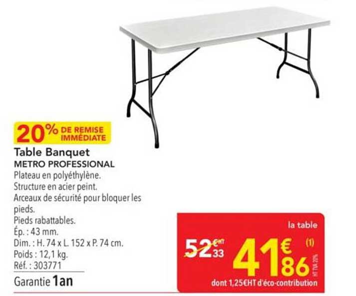 Table Banquet METRO PROFESSIONAL