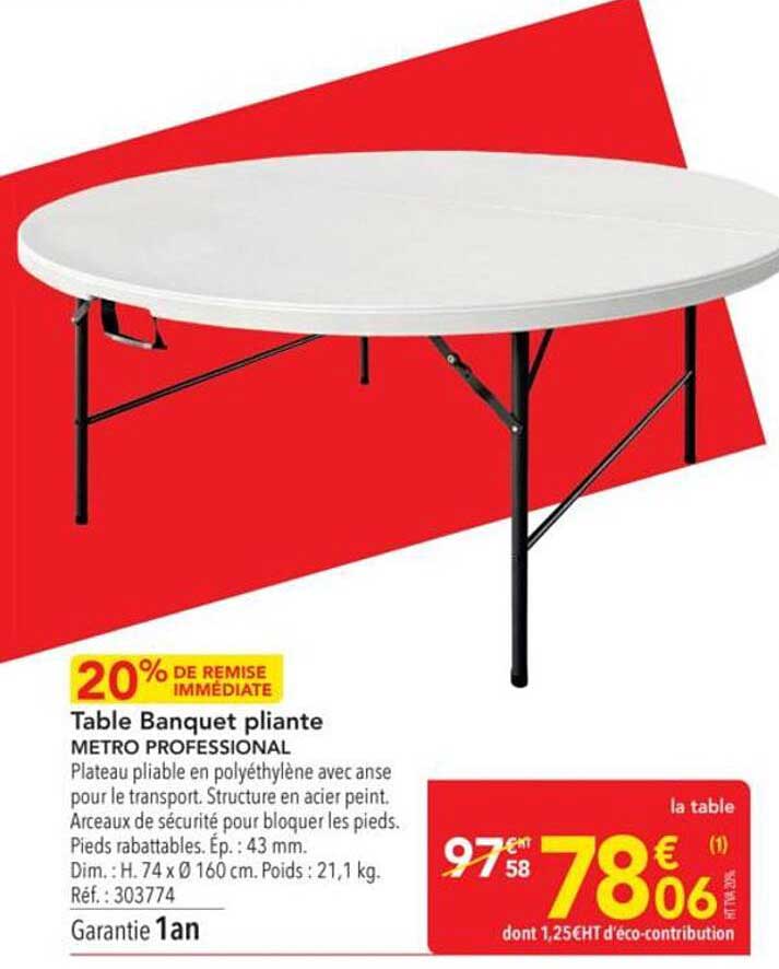 Table Banquet pliante METRO PROFESSIONAL