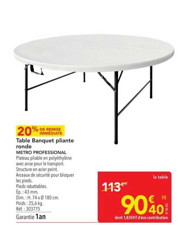 Table Banquet pliante ronde